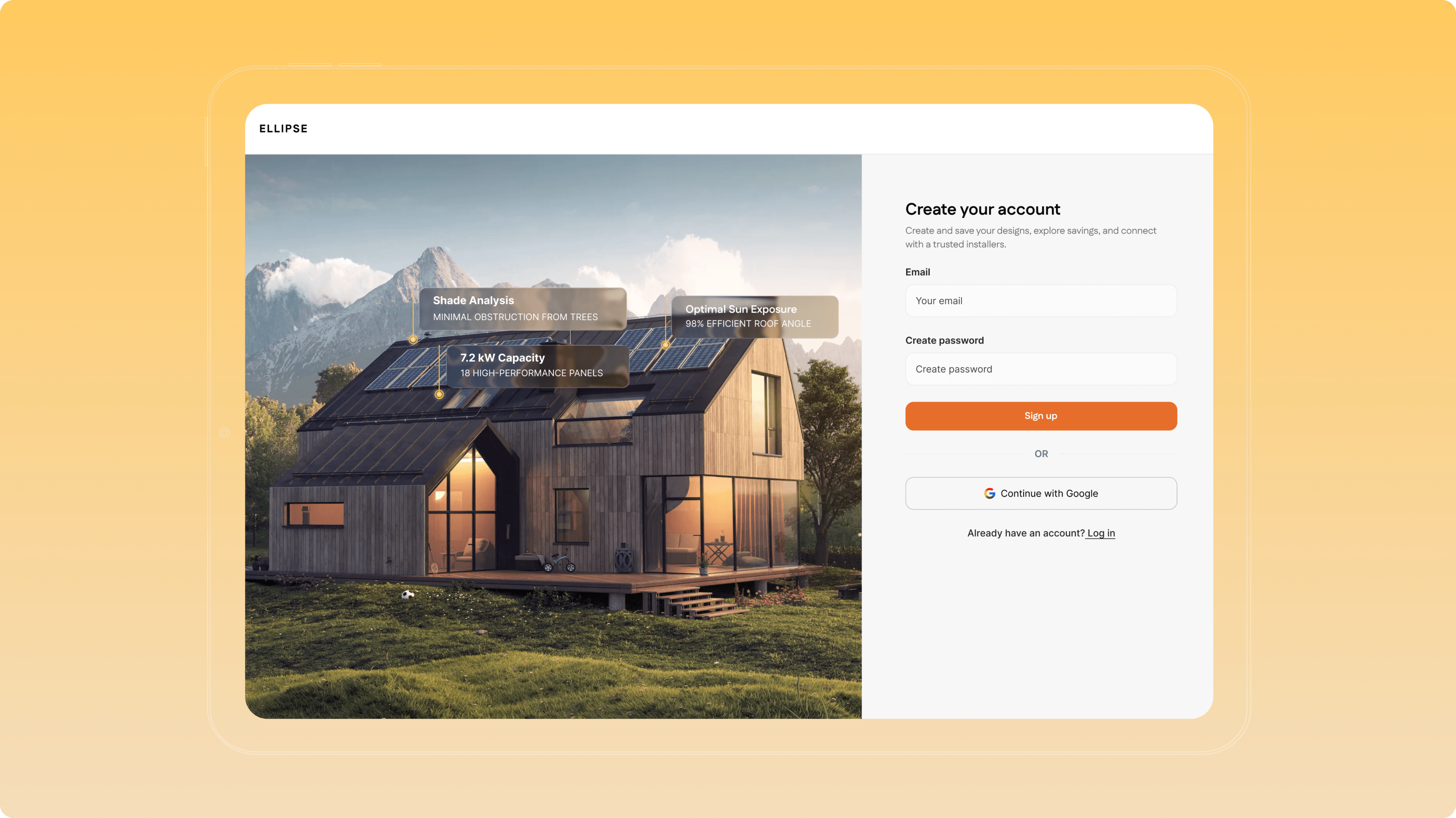 A sign-up that shows the payoff first